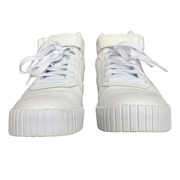 Puma Carina 2.0 Mid Sneakers White Silver Leather US Woman’s Size: 8.5 - Picture 6 of 10